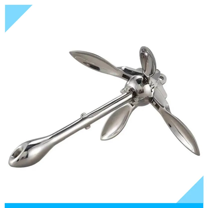 

1.5KG Foldable Grapnel Anchor 316 Stainless Hardware for Marine Boat Yacht Dinghy Swivel Boat Folding Anchor