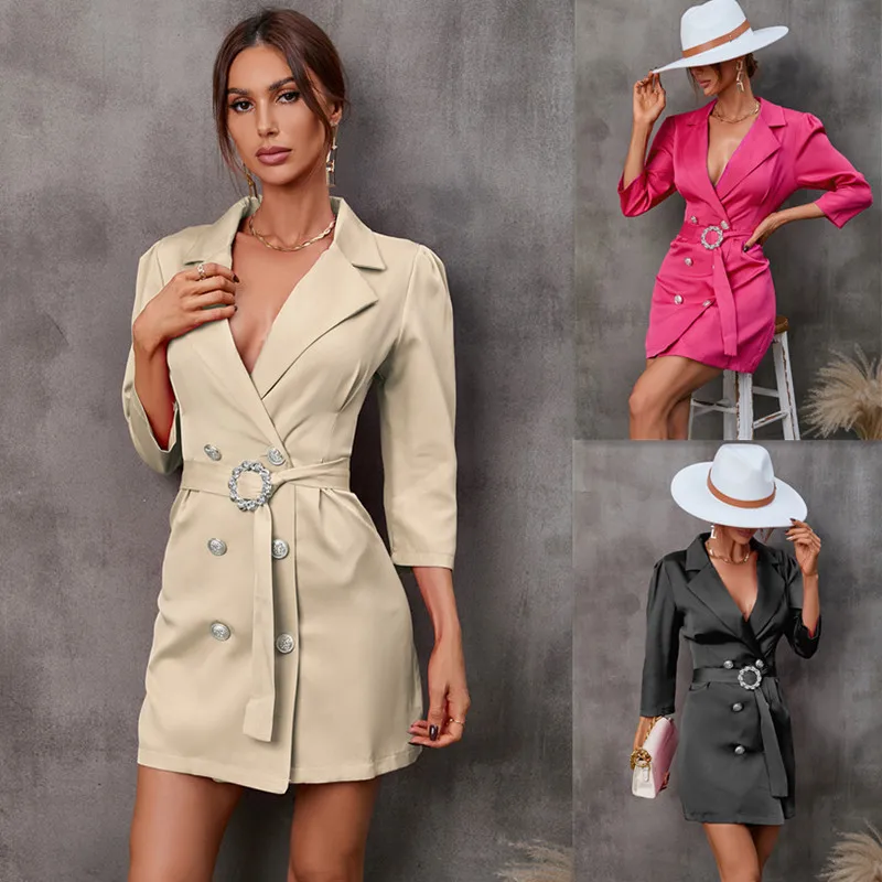 

Autumn New Mid-Length Suit Fashion Lace-up Coat Women Blazer