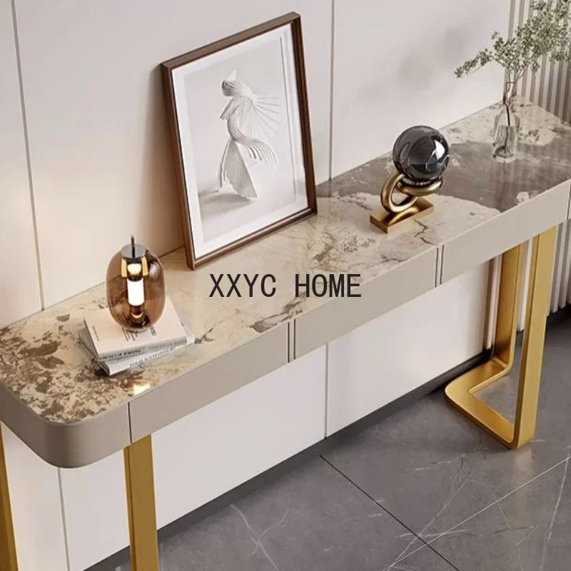 Роскошный Глянцевый консольный стол для прихожей гостиной шиферный боковой