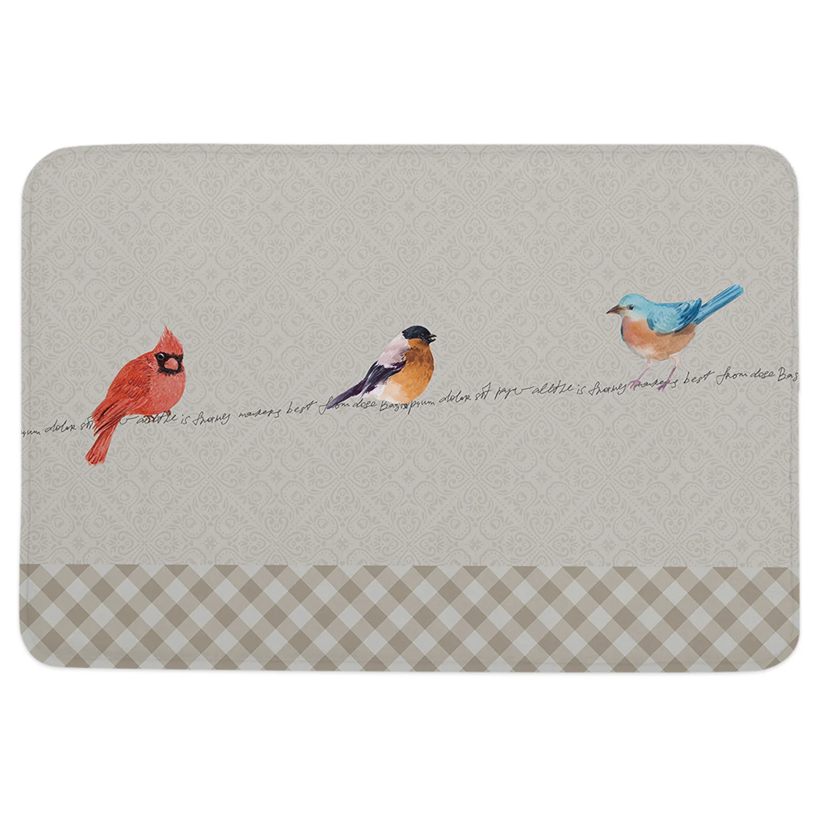 

Idyllic Watercolor Birds Grounding Mat Rug For Kitchen Welcome Mat Floor Rug Bath Mat Runner Rugs