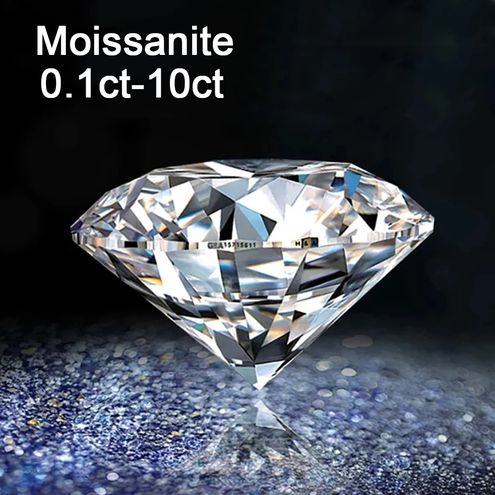 

100% Real Moissanite Stone 3 MM to 10 CT D Color VVS1 Round Shape Cut Lab Grown Diamond with GRA Certificate Gemstones Wholesale