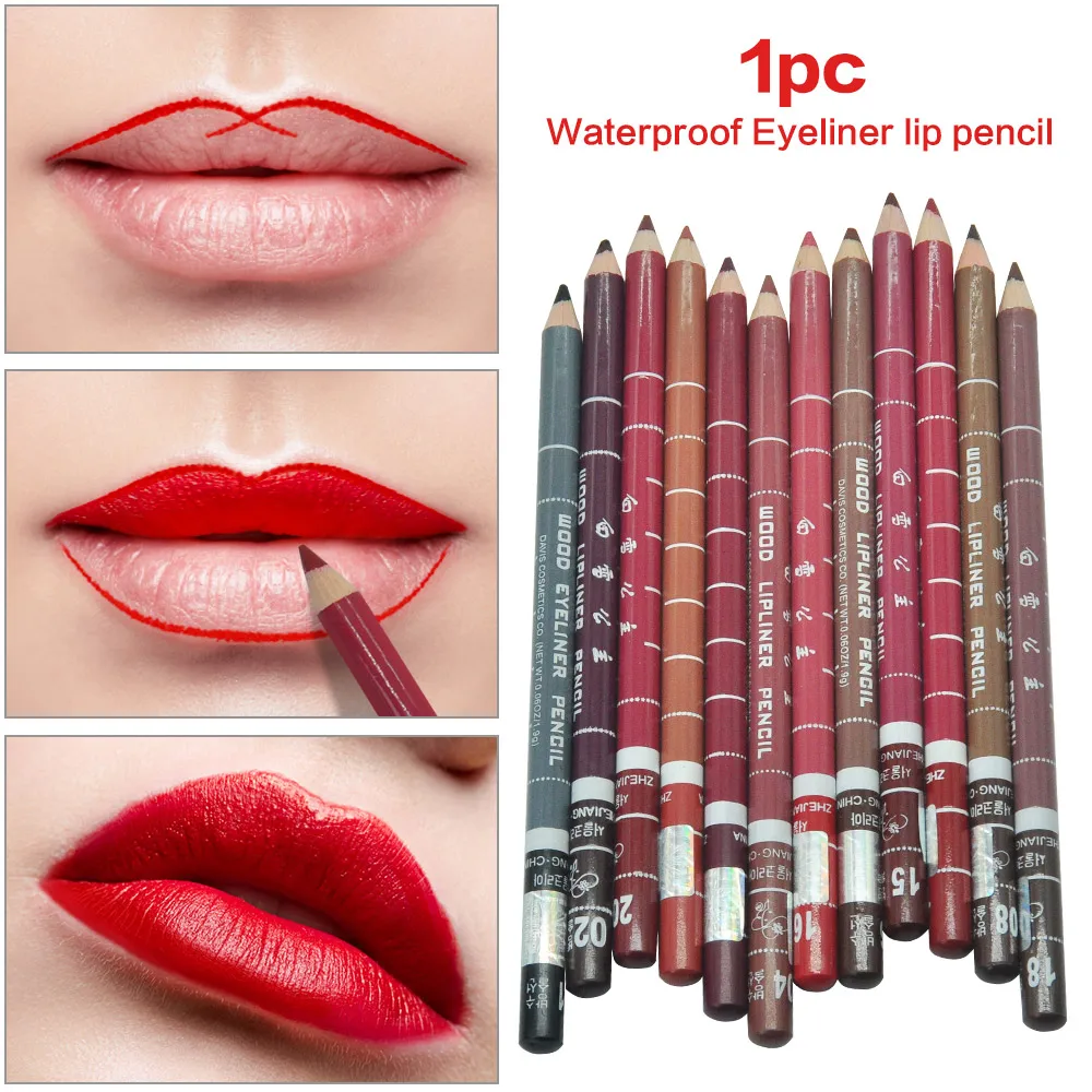 Профессиональная деревянная подводка для губ 1 шт. водостойкая помада карандаш