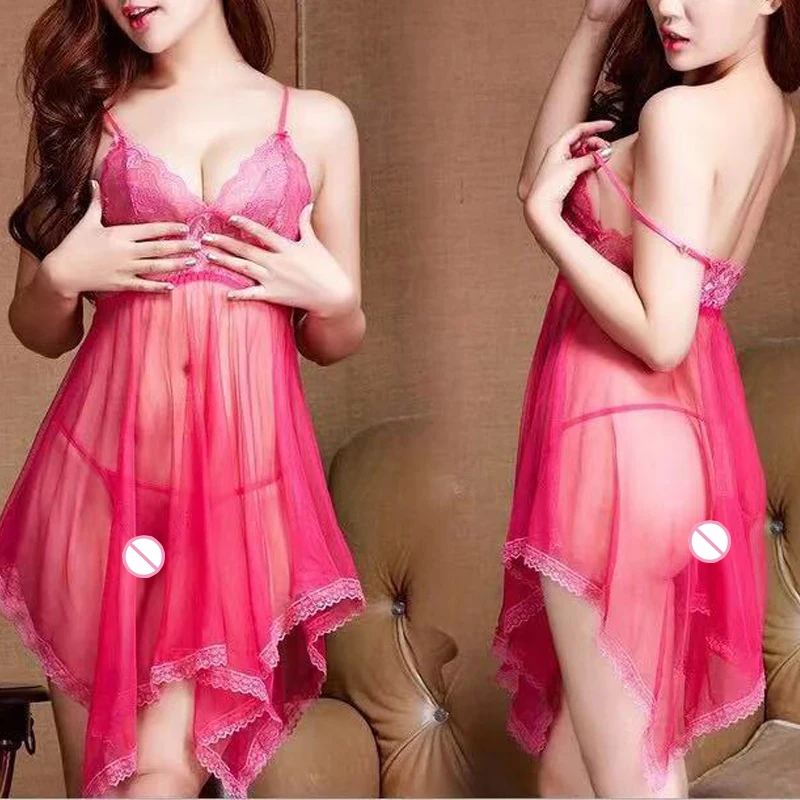 

Women Sexy Lingerie Temptation sleepwear dress set Lenceria Mujer Nightdress Transparent Porno Erotic Underwear