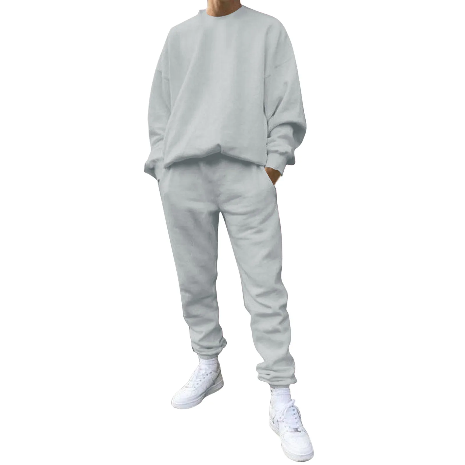 Костюм спортивный мужской из 2 предметов повседневный Однотонный пуловер с