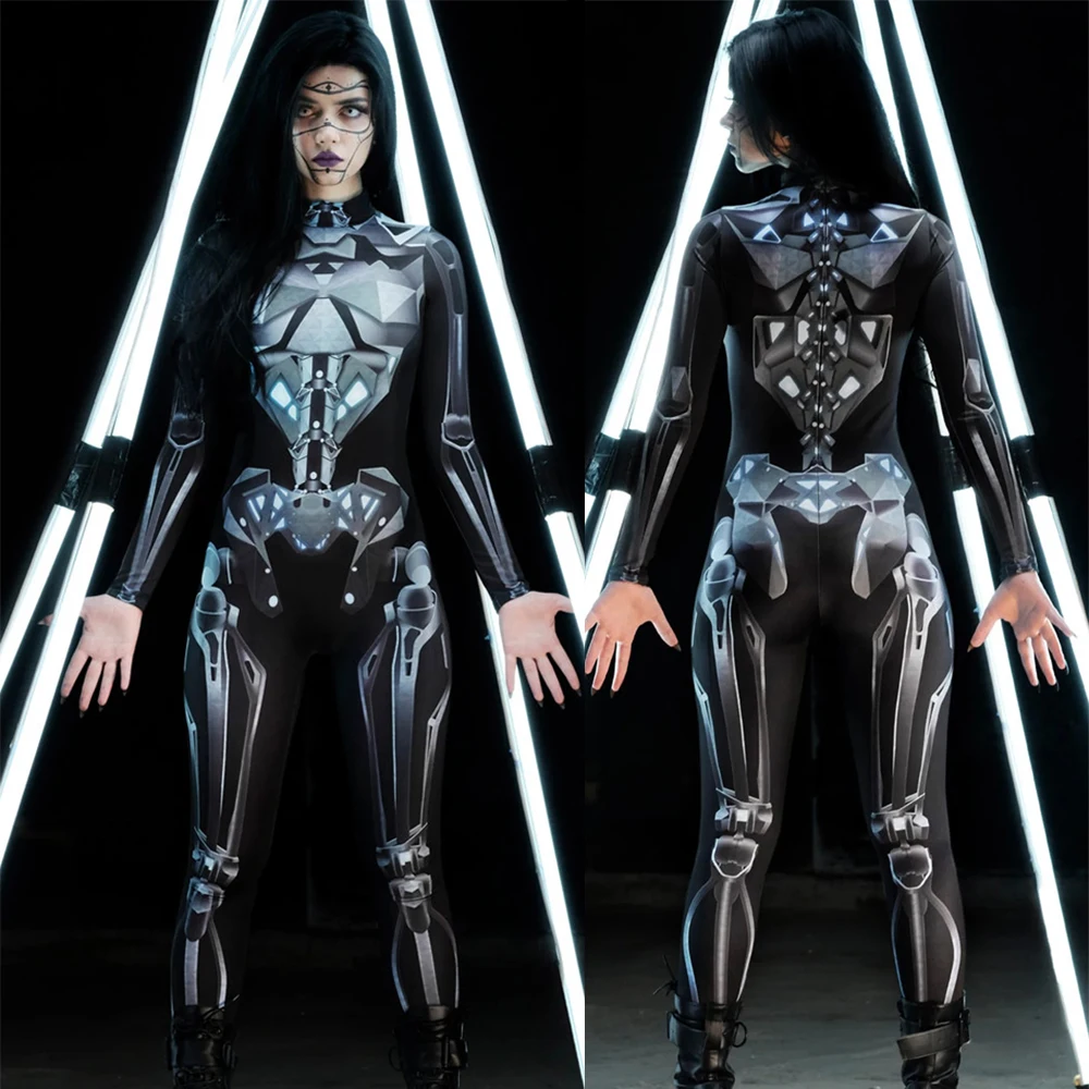 

[You're My Secret] Superhero Robot Punk Cyberpunk Women Jumpsuit Catsuit Cosplay Costumes Unisex Performance Bodysuit