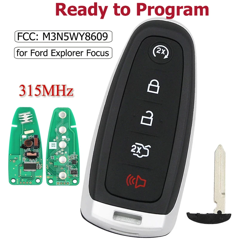 

KEYECU 315MHz / 433MHz ID46 M3N5WY8609 5 Button Smart Remote Key Fob for Ford Edge Escape Expedition C-max Taurus Flex Focus