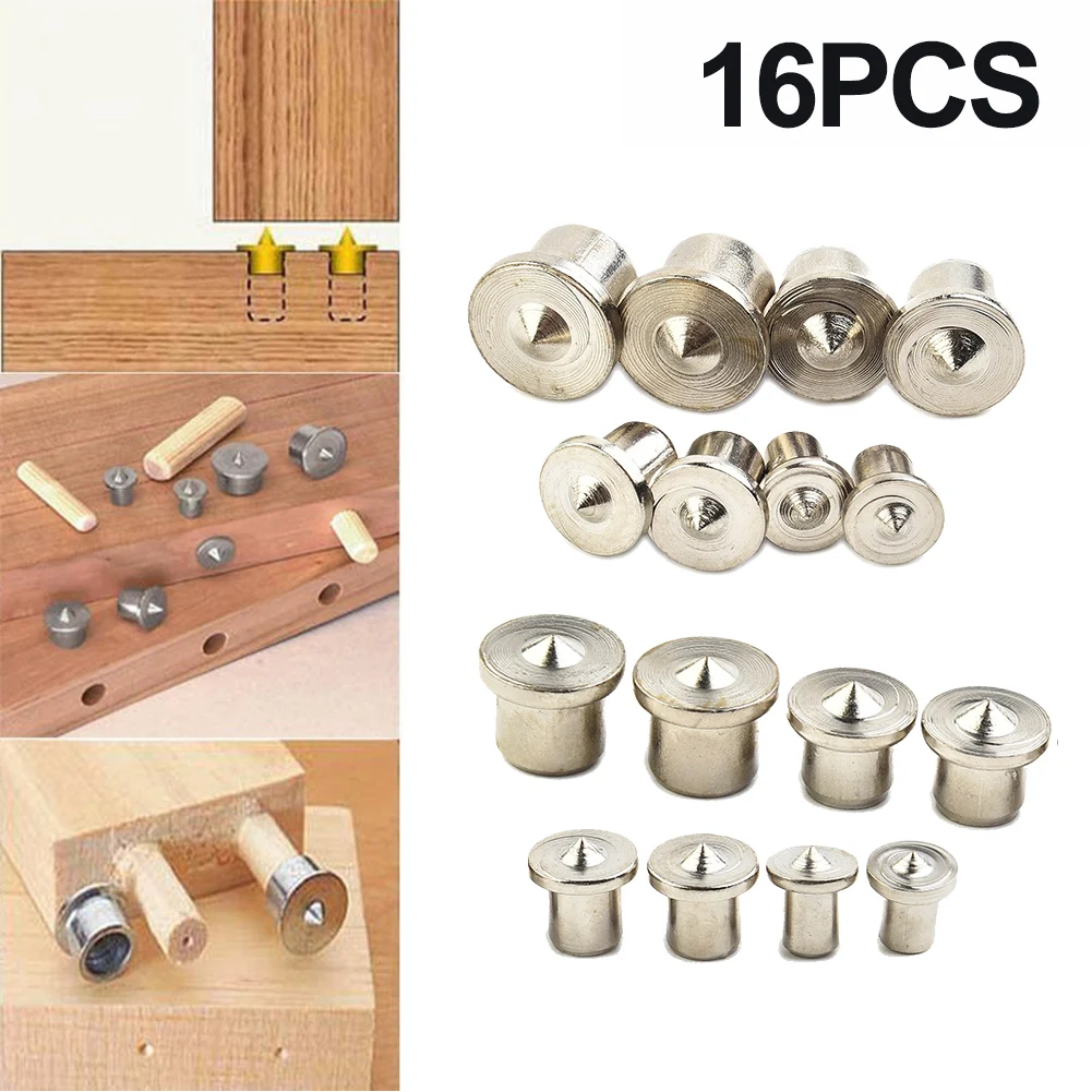 

16Pcs Dowel Drill Centre Points Pin Wood 6 - 12mm Wood Timber Marker Hole Tenon Center Set Joint Alignment Pin Dowelling Hole