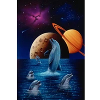 5d diamond painting planet sea dolphin full drill by number kits for adults diy diamond set arts craft decorations a0435
