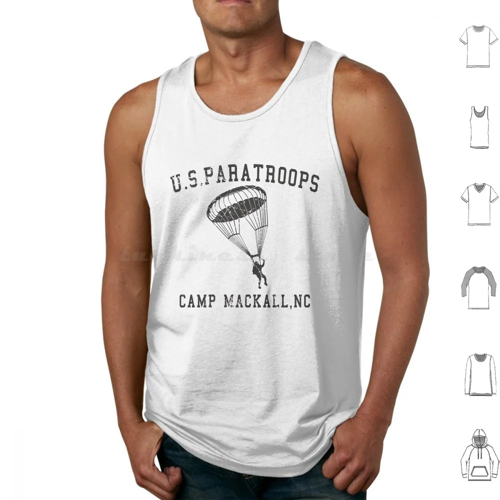 

U.s. Paratroops Camp , Nc Ww2 Tank Tops Print Cotton Paratroops World Was 2 Ww2 Fort Benning Tape Brother Normandy