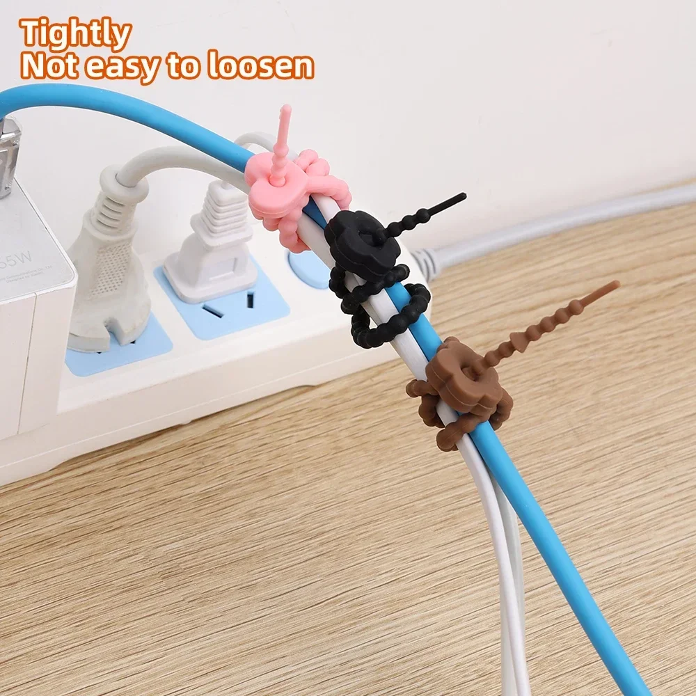 10-1 шт. Многофункциональный силиконовый органайзер для кабелей