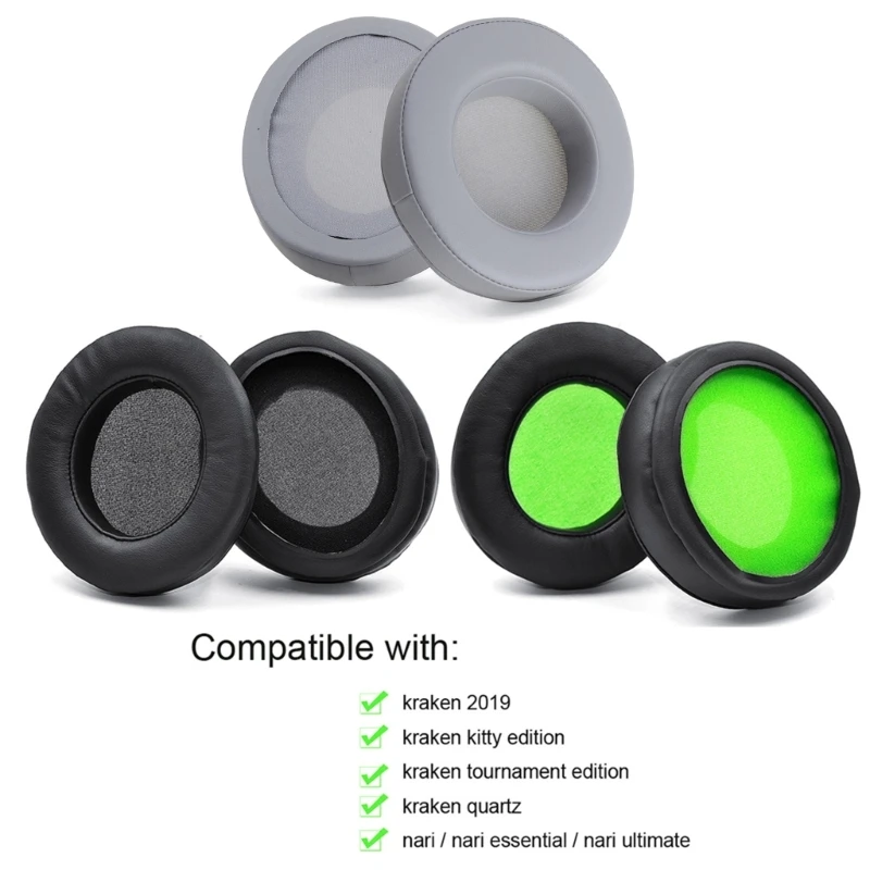 

Soft Ear Pads Foam Cushions Earpad 1 Pair for Kraken Edition Comfortable Headset Replacement Headphone Sleeve