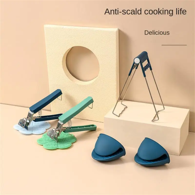 

Блюдо для печи зажим для чаши, горячее противоожоговое горячее складное зажим для отпаривателя, зажим для пластины, нескользящий Теплоизол...