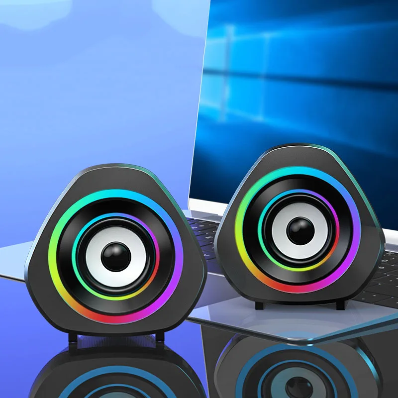 Динамики Bluetooth 5.0 360-градусный звук Hi-Fi с Rgb-подсветкой динамики питанием от USB для