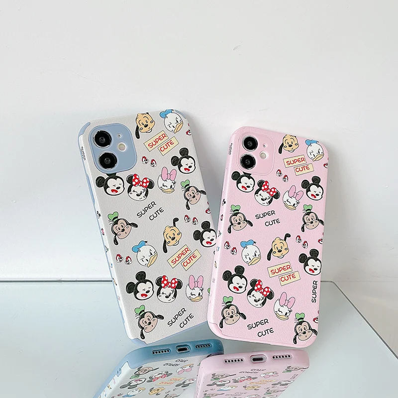 

Disney Mickey Minnie Mouse Donald Duck Goofy Dog Phone Case for iPhone 11 12 13 mini pro XS MAX 8 7 Plus X XR Cover