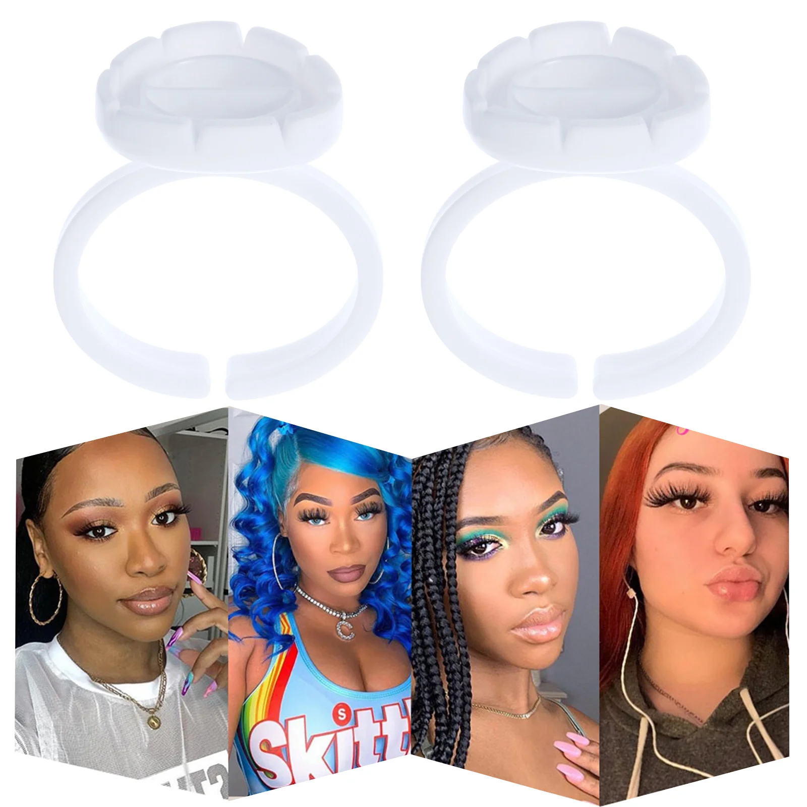 

Glue Holder Pigment Eyelash Ringrings Extension Cup Cups Microblading Lash Makeupnailpallet Tool Extensions Ink Disposable