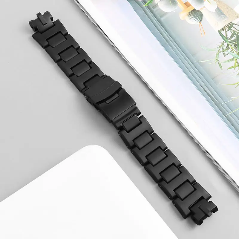 Watchband For Casio G-Shock PROTREK PRW-3000/6000/6100/3100 PRG-300 modified plastic steel composite watchband Black strap