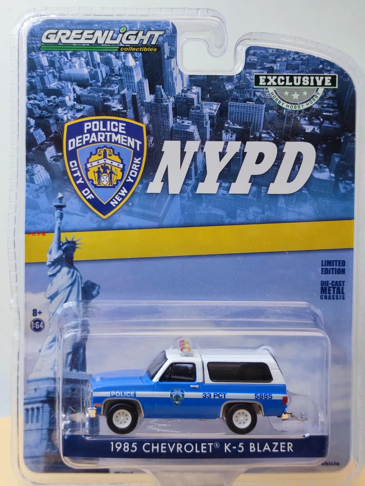 

Nicce 1:64 1985 Chevrolet K-5 Trailblazer - NYPD Car Model Diecast Metal Alloy Model Car Toys for Collection Kids Toy Gifts