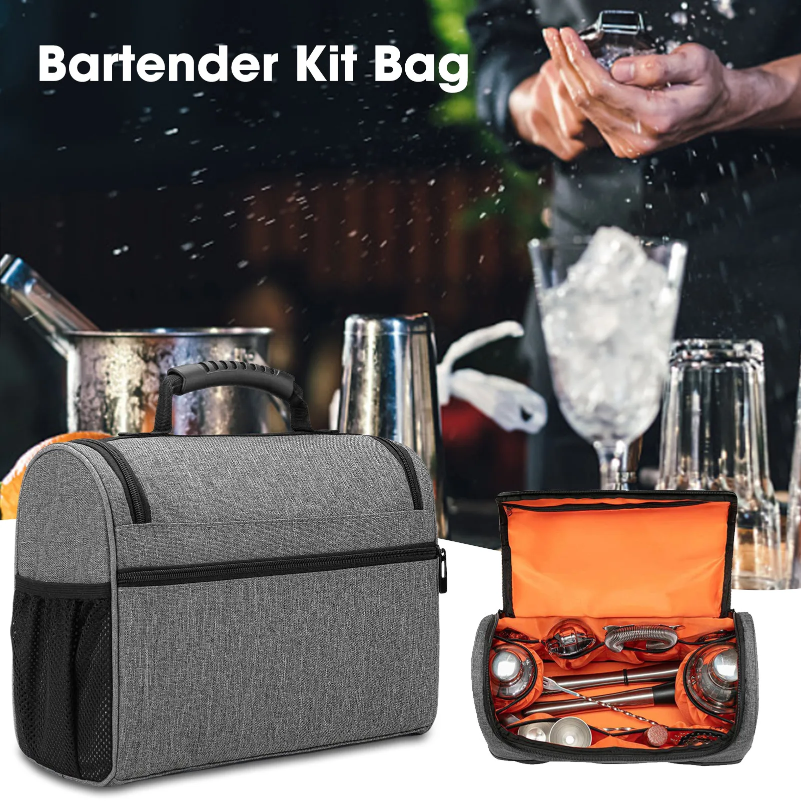 

Bartender Kit BagPortable Bar Bag With Large Capacity Portable Bar Tool Storage Bag Large Capacity Easy Carry And Storage