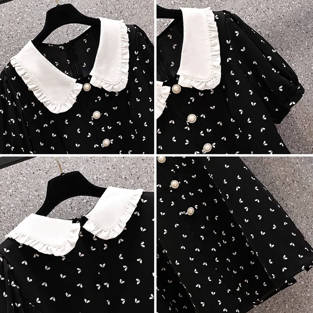 Summer Black Polka Dot Doll Collar Mini Dress Women Korean Vintage Hepburn Casaul Party Dress 2023 Elegant Bodycon Evening Dress 4 Summer Black Polka Dot Doll Collar Mini Dress Women Korean Vintage Hepburn Casaul Party Dress 2023 Elegant Bodycon Evening Dress 4