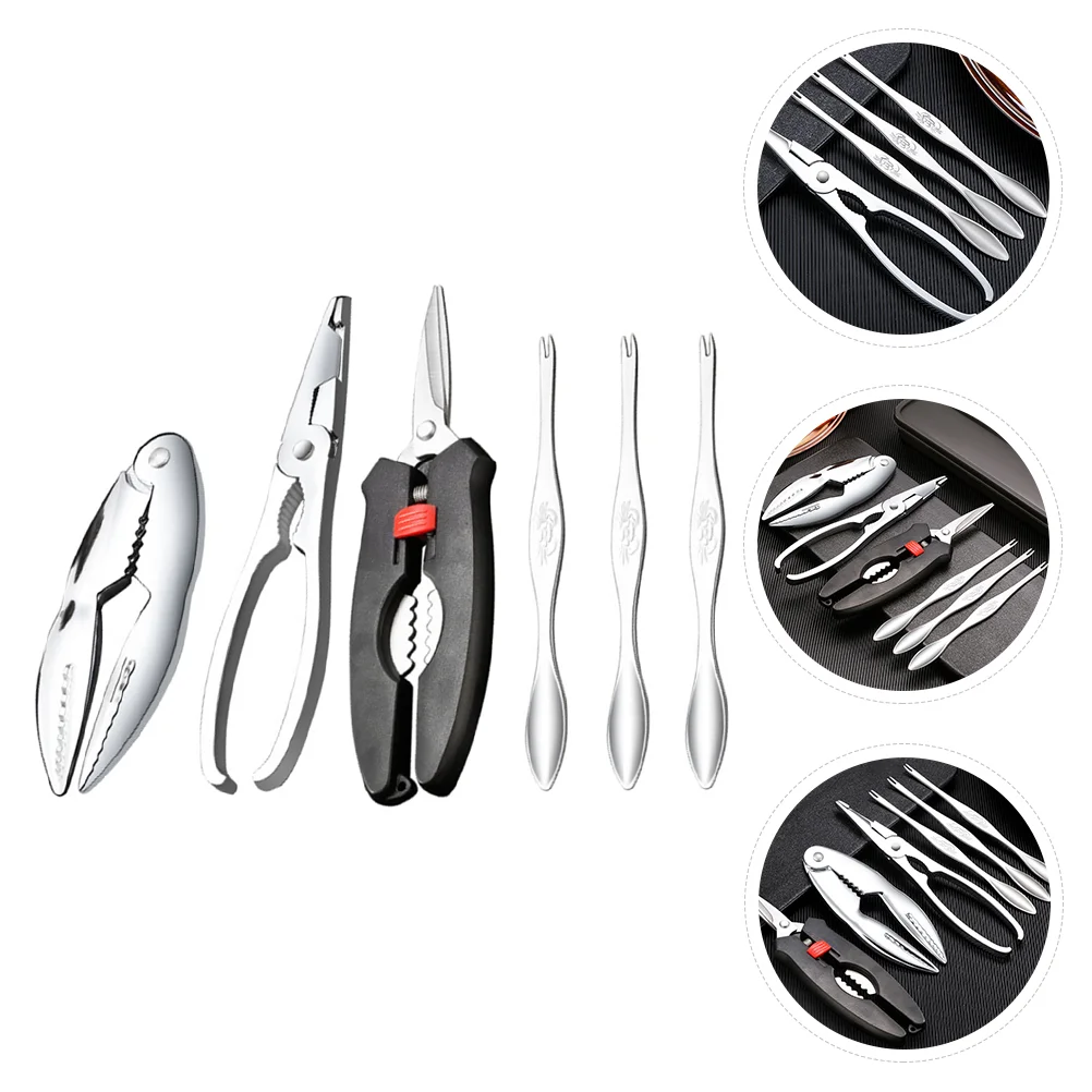 

Crab Fork Picks Forks Set Seafood Lobstertools Tool Scissorsshrimp Serving Prawns Claw Escargot Eating Cocktail Tasting