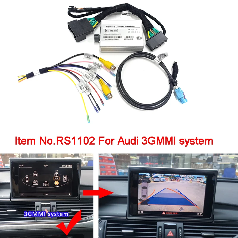 

Reverse Camera interface Decoder for Audi MMI 3G/3G+ A1/Q3/A4L/A5/Q5/A6L/ A7/Q7/A8L backup parking guidelines