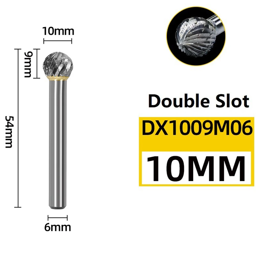

6-16mm Round Double Cut Ball Shape Rotary File Carbide Burr Bit Carving Polisher Tungsten Carbide Routing Cutter Ball Shape