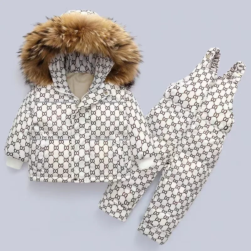-30℃ Winter Children Clothing Sets Toddler Girl Snowsuit Baby Down Coat Jacket Jumpsuit Infant Snowsuit 0-4Year