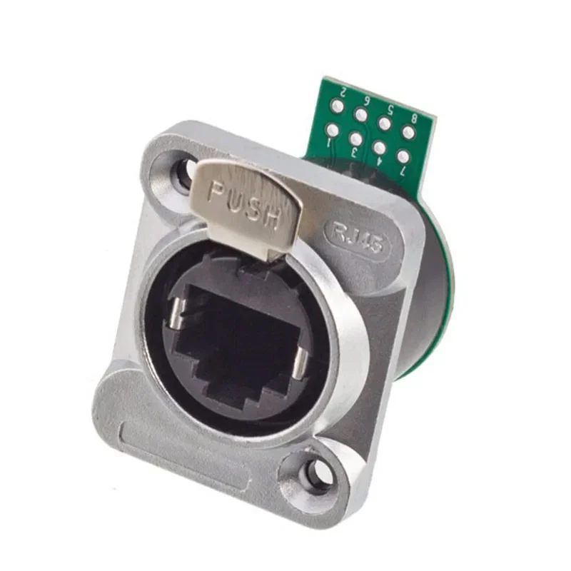 

Промышленный Micro 8P RJ45 Ethernet-кабельный разъем CAT5E CAT6A Сетевая вилка rj45 Тип D для монтажа на панели Прямая прямоугольная розетка