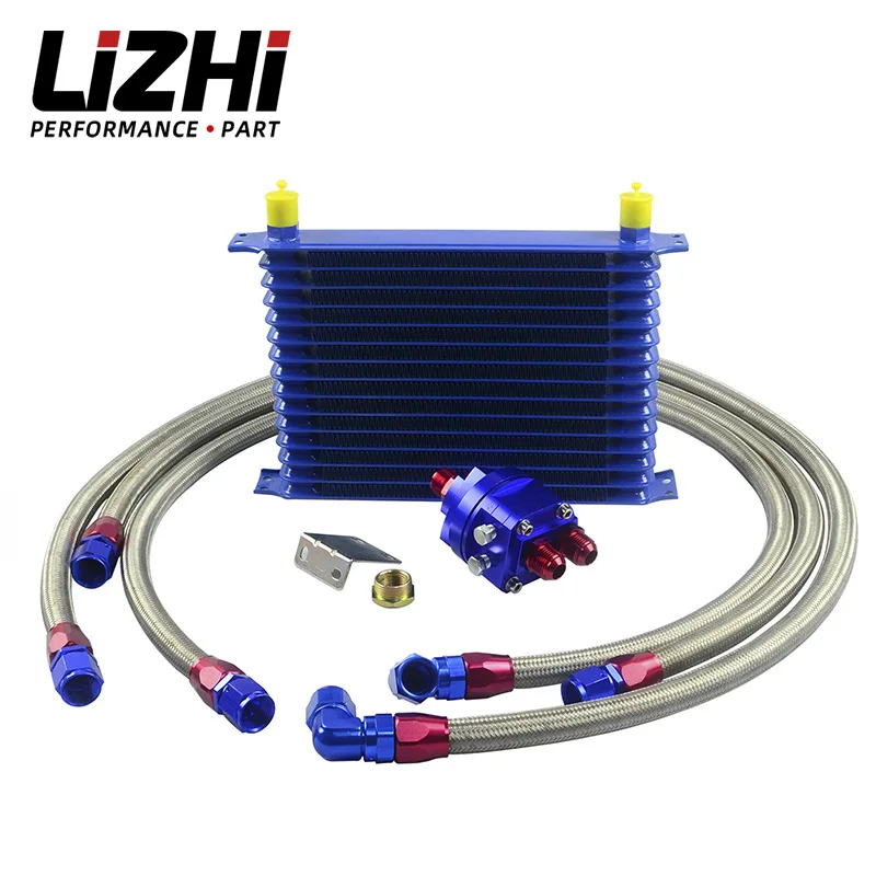 LIZHI RACING - Универсальный комплект масляного радиатора 15-рядный 10AN для перемещения