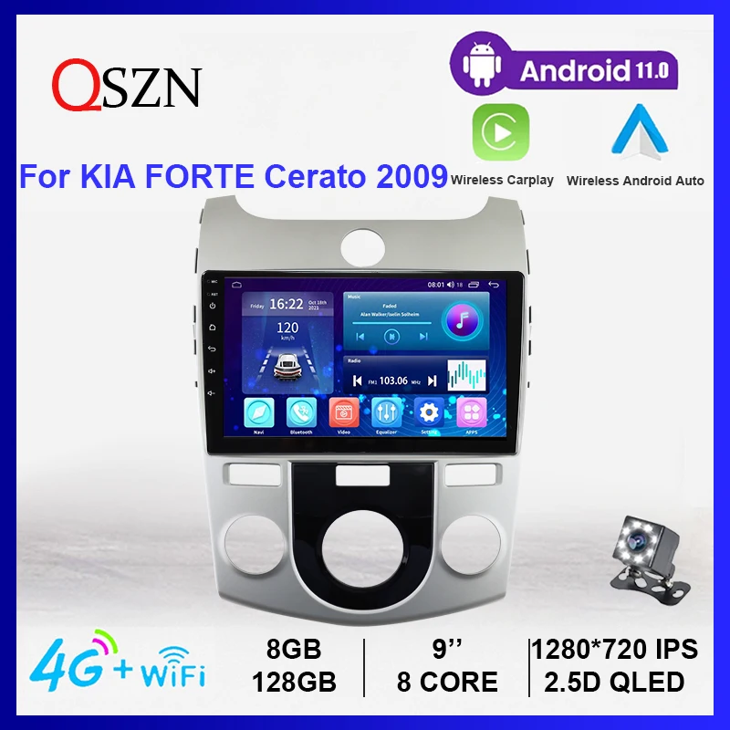 

QSZN For KIA FORTE Cerato 2009 Car Radio Multimedia Player 8+128G DSP GPS Navigation Carplay Auto Stereo Receiver Android 11