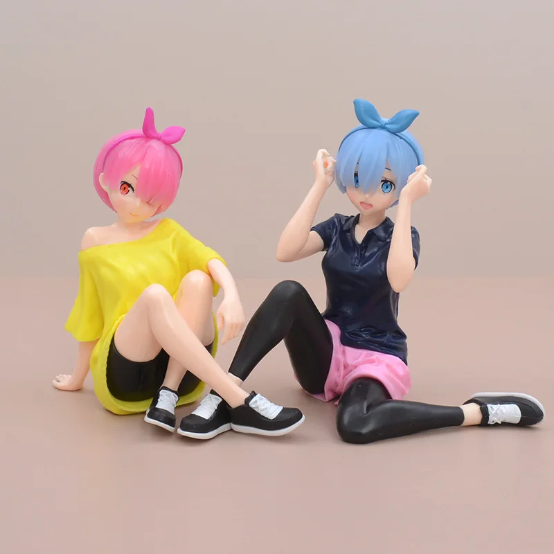 

Anime Re:life In A Different World From Zero Rem Figure 14cm Pvc Sitting Posture Sports Wear Model Toys Doll Collection Gift