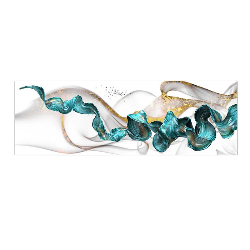 Зеленая абстрактная Геометрическая Настенная картина Дрифт роскошная линия