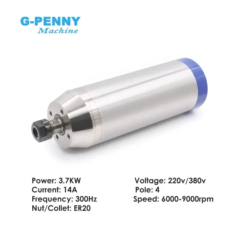 Горячая распродажа: индивидуальная настройка Gpenny 3.7KW ER20 D100 220В380В, шпиндель с водяным охлаждением для обработки металла, 300 Гц, 4000-9000 обмин, для фрезеровки на станках с ЧПУ. (art.: 3920dcedb1704) - 3920dcedb1704