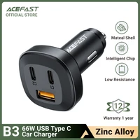 acefast usb car charger pd 66w fast charging qc4 0 3 0 fcp type c usb auto charger quick charge for iphone 13 12 5a car charger