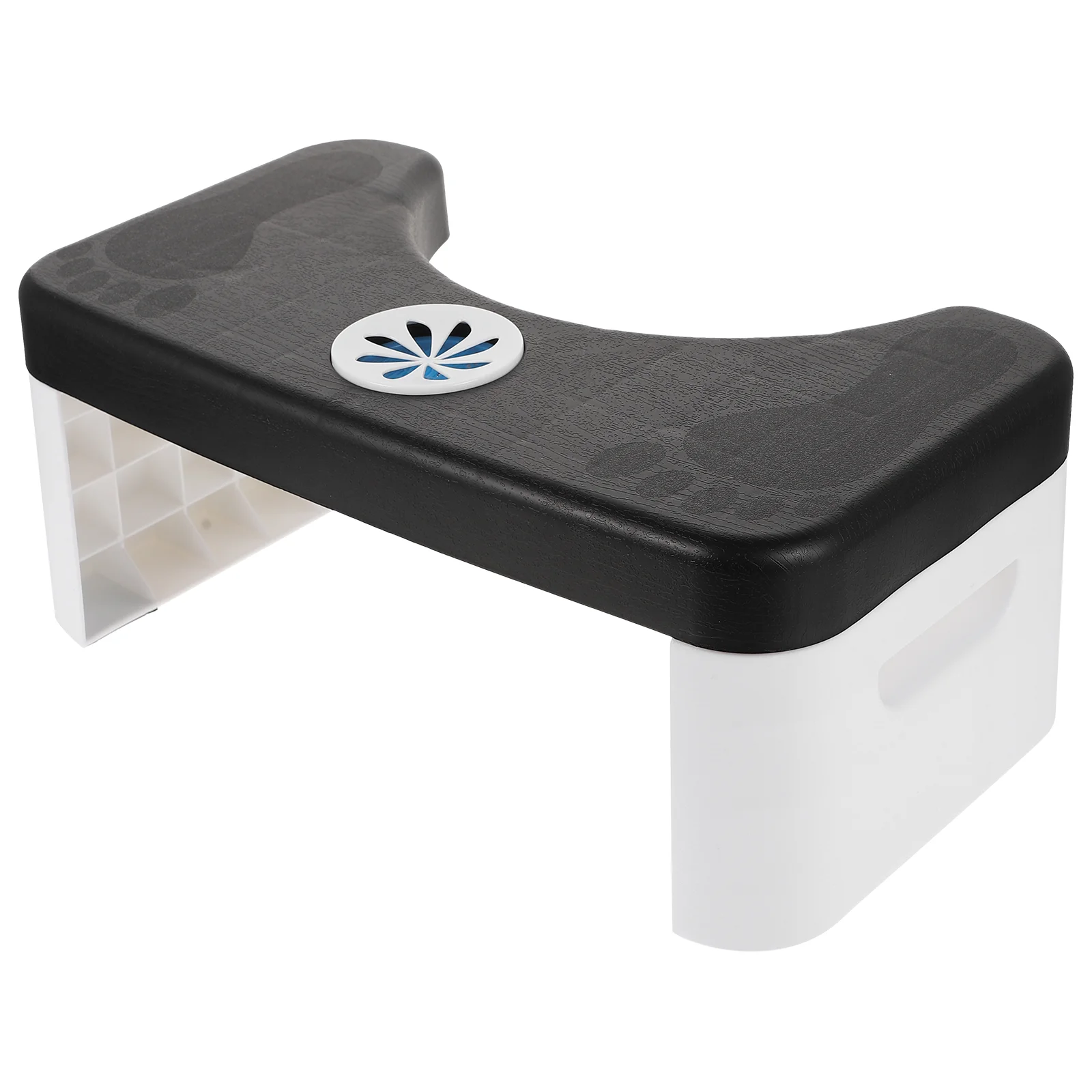 

Foldable Toilet Stool Bathroom Step Stool Thicken Stool Footrest with Aroma Diffuser for ( Black White )