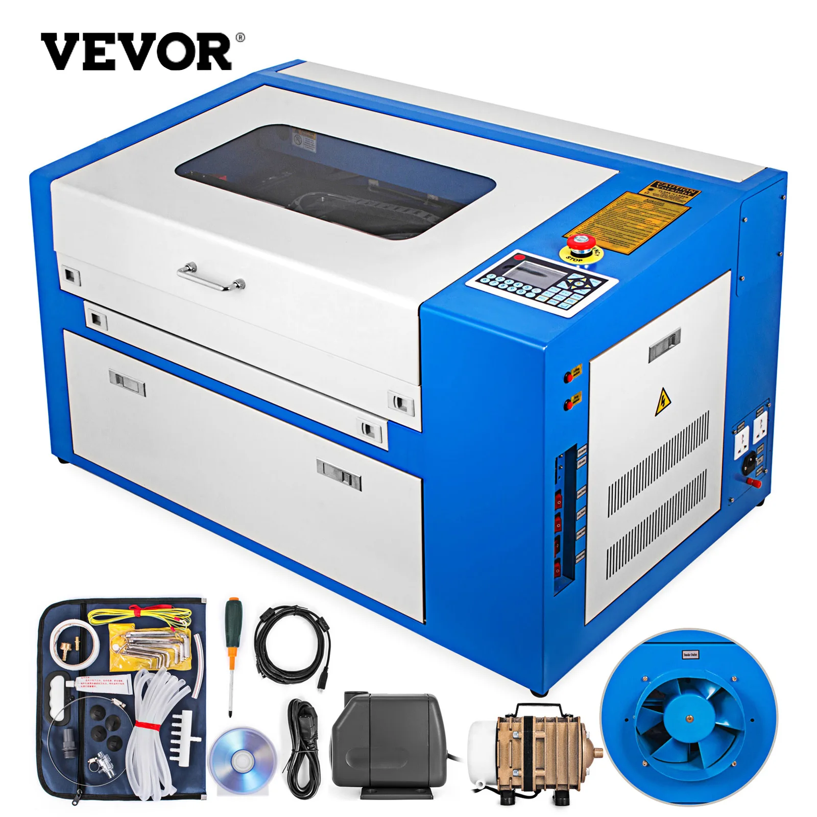 

VEVOR 50W Laser Engraver CO2 Laser Tube Cutting Machine USB Port CNC Router Cutter Specifical for Plywood/Acrylic/Wood/Leather