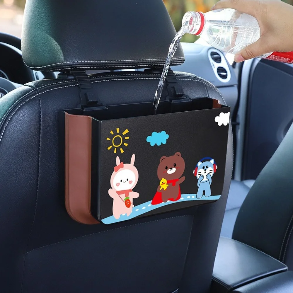 

Car Trash Can Hanging Folding Storage Bucket Car Interior Supplies Waterproof Multi-function Car Umbrella Storage Seat Back Bag