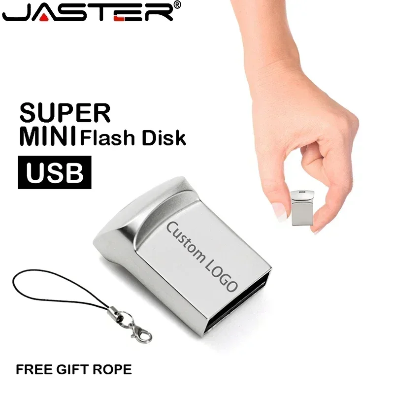 Фото JASTER Мини-металлические флэш-накопители USB 2.0 Серебряные деловые подарки Memory Stick Pen Drive Водонепроницаемые устройства хранения 32 ГБ 64 ГБ U-диск №4