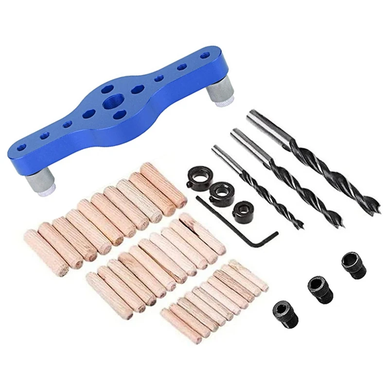 

Alloy Vertical Pocket Hole Jig Woodworking Centering Drill Guide Kit Hole Puncher
