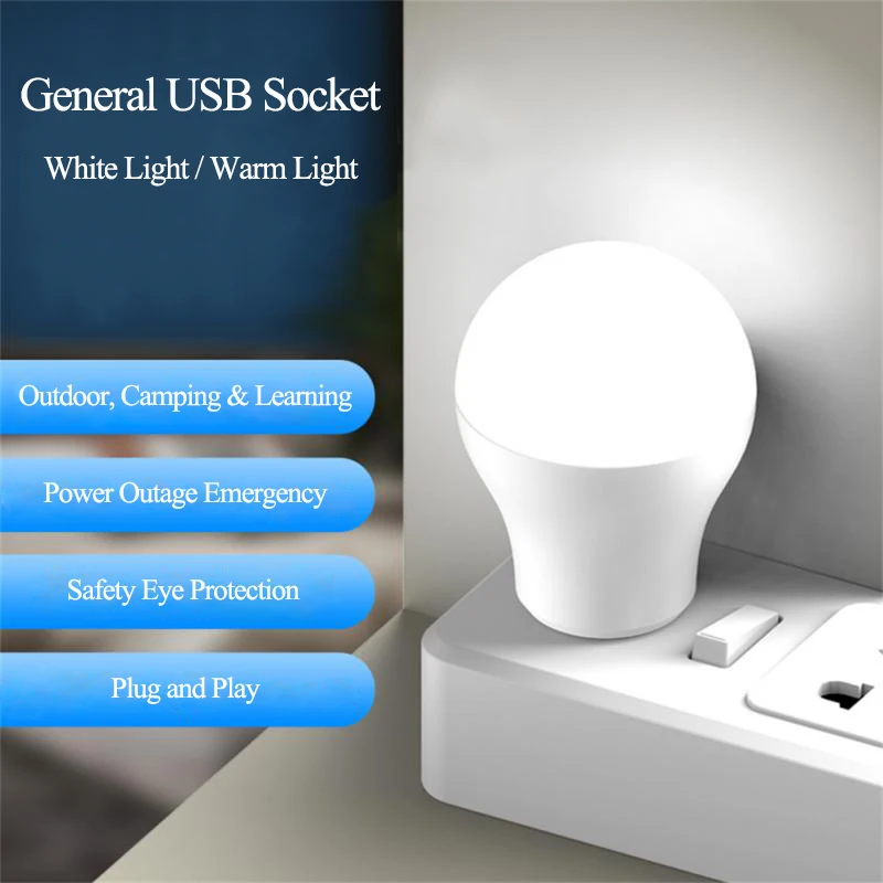 

Mini Night Light Lamp USB LED Eye Protection Reading Light for Children Kids Living Room Bedroom Lighting Small Nightlight Lamps
