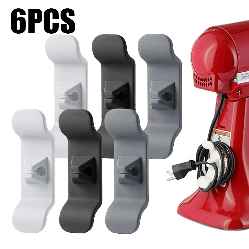 

3/6PCS Cord Wrapper Storage Cable Wire Organizer Clips Holder Coffee Machine Wrap Cable Protector Winder Kitchen Appliances
