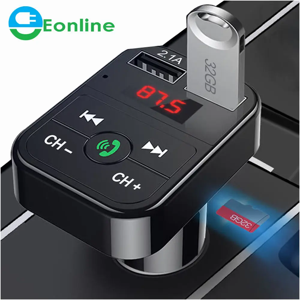 Car Wireless 5.0 FM Transmitter Wireless Handsfree Audio Receiver Auto MP3 Player 2.1A Dual USB Fast Charger Car Accessories