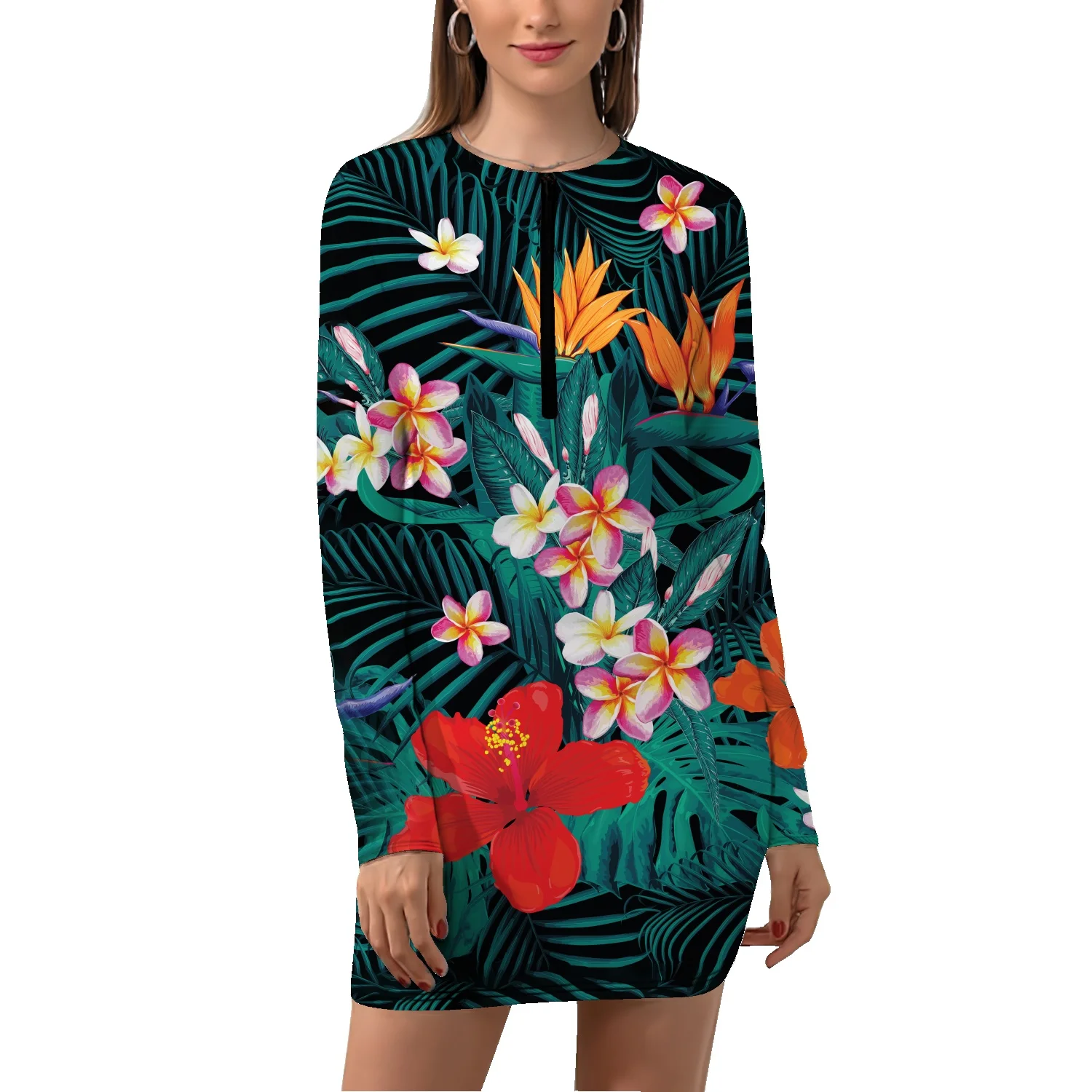 

Fashionable romantic floral female short skirt summer self-cultivation long-sleeved all-match casual sexy style bottoming skirt