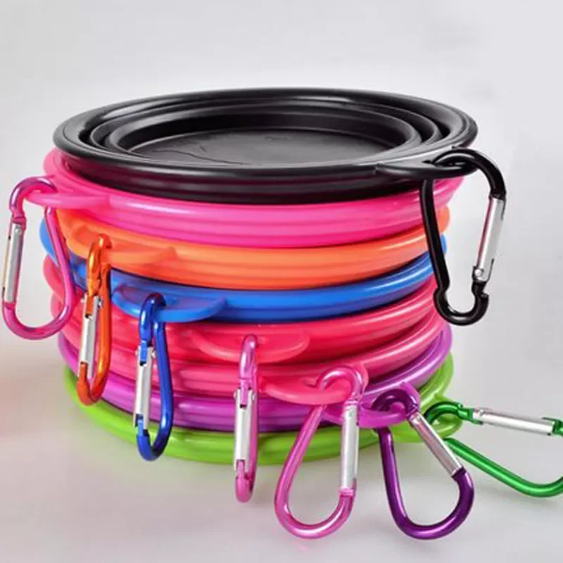 

Collapsible Dog Pet Folding Silicone Bowl Outdoor Travel Portable Puppy Food Container Feeder Dish Bowl
