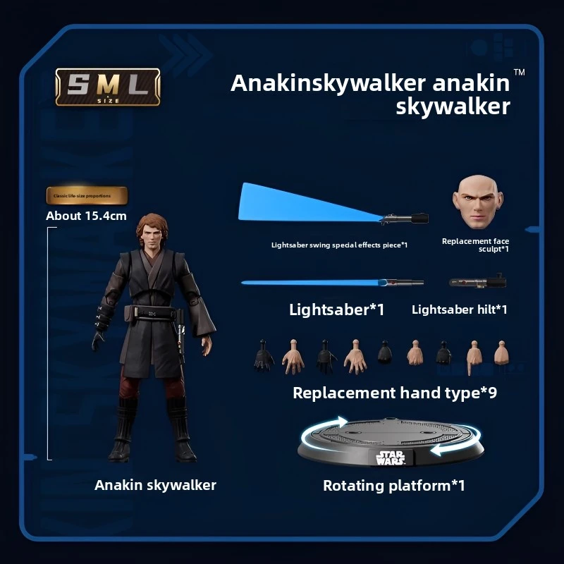 Фото Новая коллекционная фигурка Blokees Star Wars: Анакин Скайвокер, клон-солдат, серия Beyond Edition, модель из ПВХ, подвижная фигурка, подарок для коллекционеров. №5
