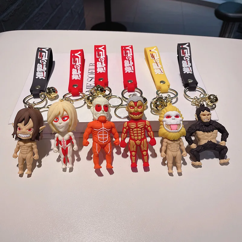 

Anime Attack On Titan Shingeki no Kyojin Cosplay Keychain Keyring Silica gel Accessories Pendant Key Chains Gifts Prop