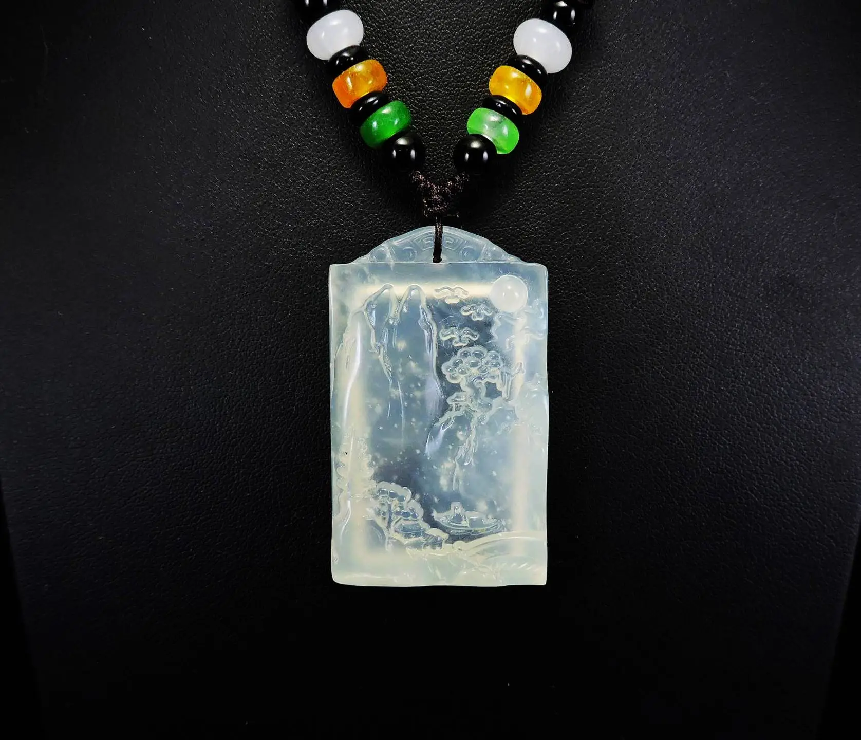 Нефритовая бижутерия искусственное ожерелье ручная работа ландшафт Нефритовое