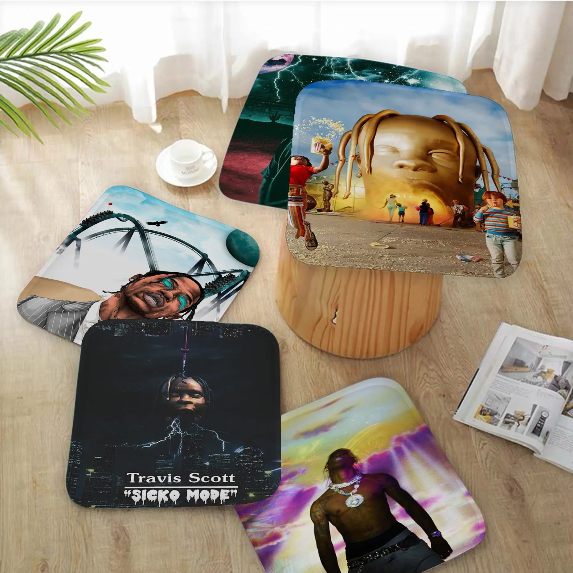 

Travis Scott Astroworld Cushion Mat Square Dining Chair Cushion Circular Decoration Seat For Office Desk Cushions Home Decor