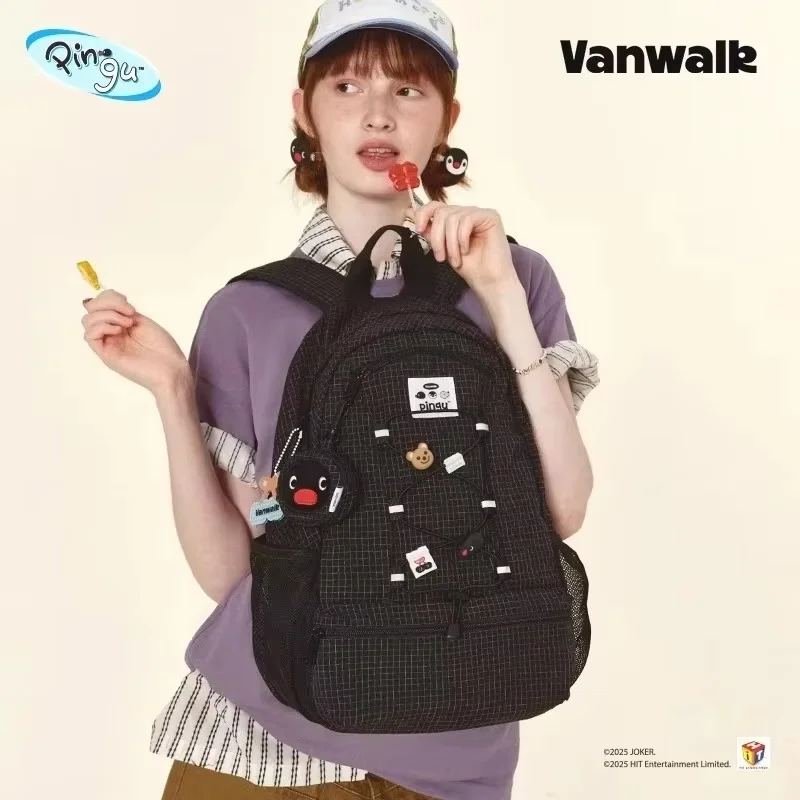 Фото Оригинальный новый Vanwalk Pingu Penguin школьный рюкзак большой вместимости рюкзак Pingu модель пингвина обратно в школу подарок на сезон №2