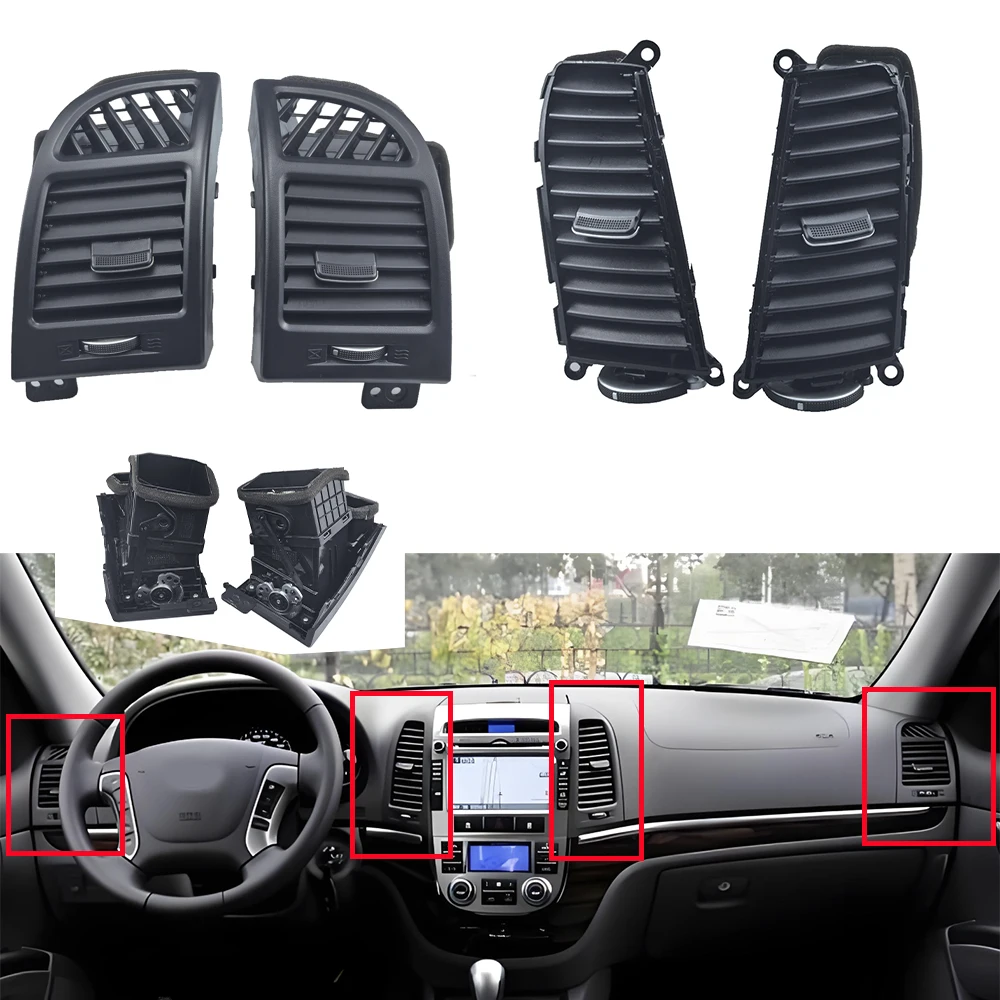 Фото YAOCAISS-2 Передний ряд, 2/4 шт. для Hyundai Santa Fe 2006-2012, решетка воздуховода кондиционера на приборной панели, внутренняя панель кондиционера, решетка воздуховода. №3